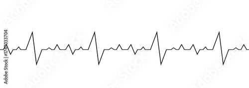 Minimal heartbeat line symbol showing pulse rhythm on white background representing health and cardiology concept
