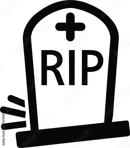 Tombstone Icon with RIP Icon