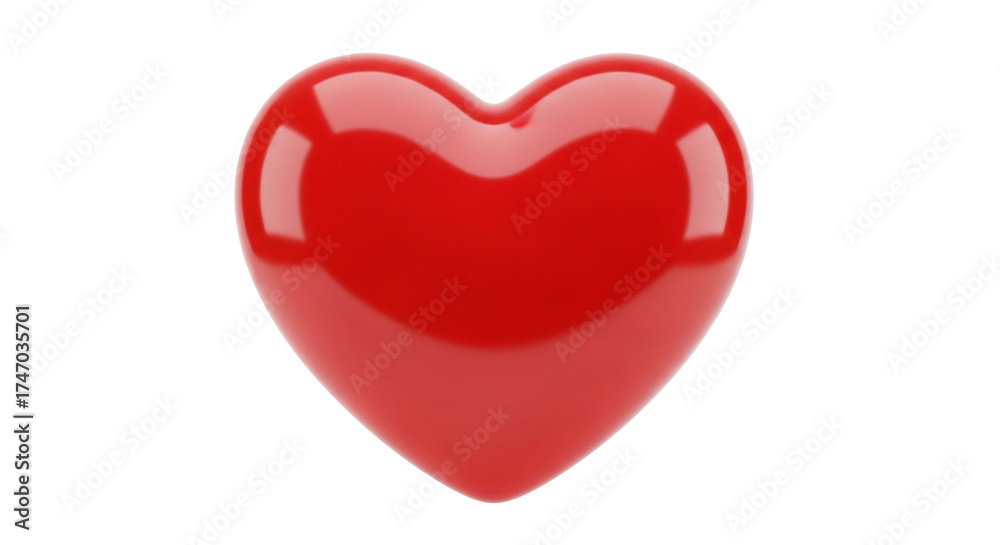 Fototapeta premium Glossy red heart shape against a black background