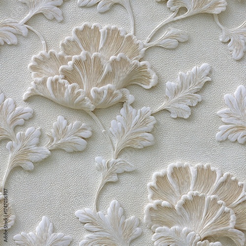 A collection of soft white flowers is arranged thoughtfully, bringing a sense of peace and elegance to the surroundings SEAMLESS PATTERN