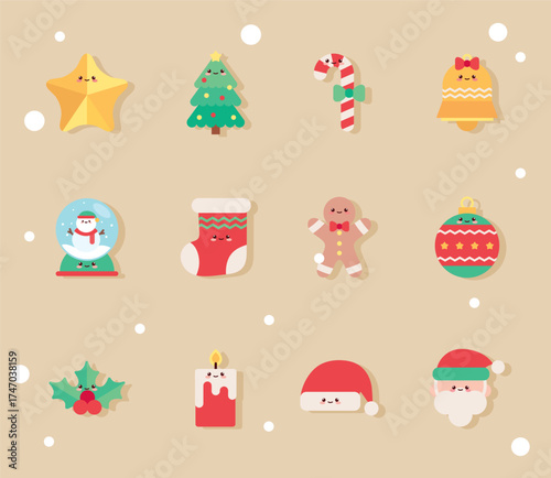 Cute Kawaii Christmas Sticker Collection