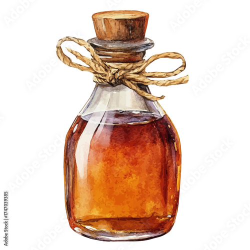 Syrup, watercolor illustration vector, isolated on a white background.