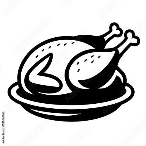 Roast Chicken Food Vector