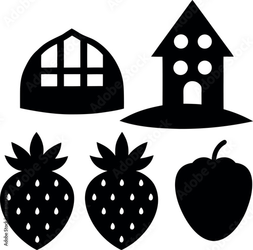 House icon set with house tree and garden vector illustration