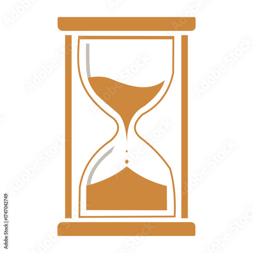 Creative design vector art of hourglass with orange sand symbolizing the passage of time