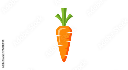 Fresh Orange Carrot with Green Leaves Isolated on White.