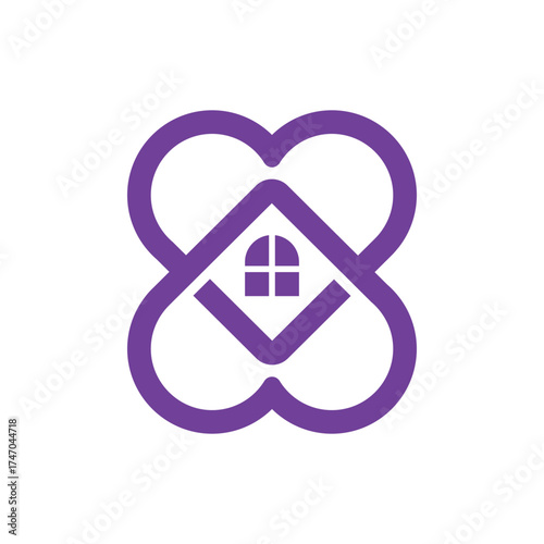 heart home abstract logo modern style