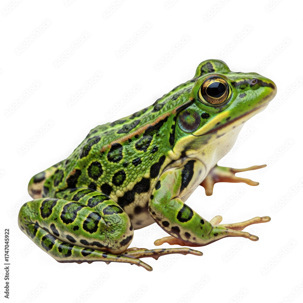 Naklejka premium Green spotted frog isolated on transparent background isolated on transparent background