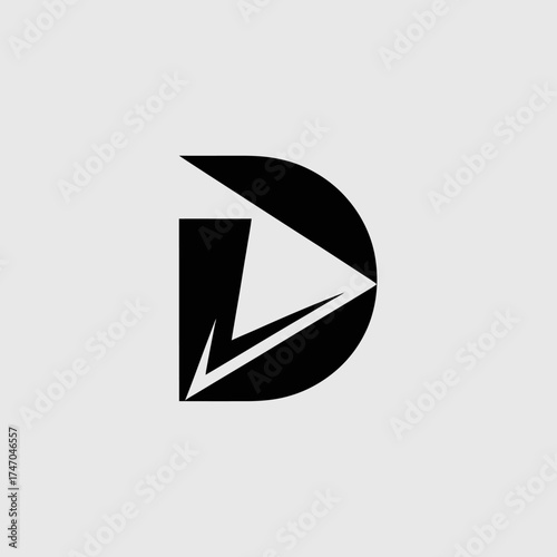 Letter d logo design isolated on white background for company identity