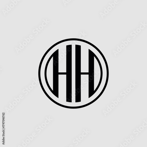 Hh logo design isolated on white background vector illustration