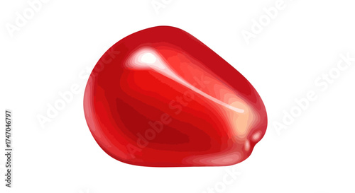 Single Vibrant Red Pomegranate Aril Seed.