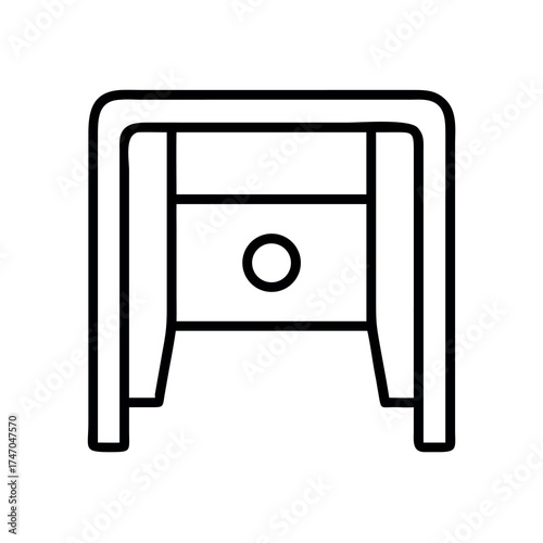 Minimalist outline icon of a modern nightstand with a single drawer and round handle