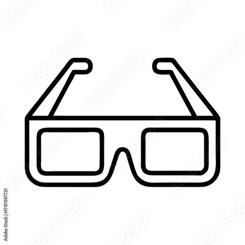Simple outline icon of classic red cyan 3d glasses for immersive viewing experiences