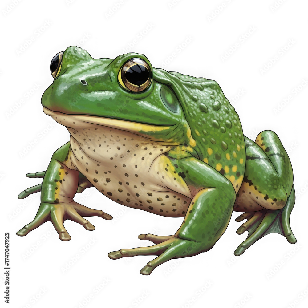 Obraz premium Green frog isolated on transparent background isolated on transparent background