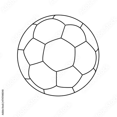 Classic Soccer Ball Line Drawing – Black and White Vector Outline