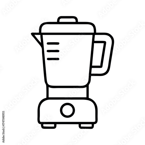 Simple line art icon of a kitchen blender for smoothies and food preparation