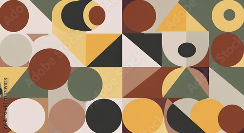 Modern geometric seamless design in earthy tones for digital artwork