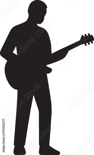 Musicians band group silhouette icon representing live music performance, concert, and artistic teamwork.