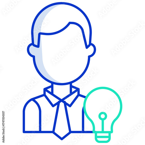 creative idea outline color icon design