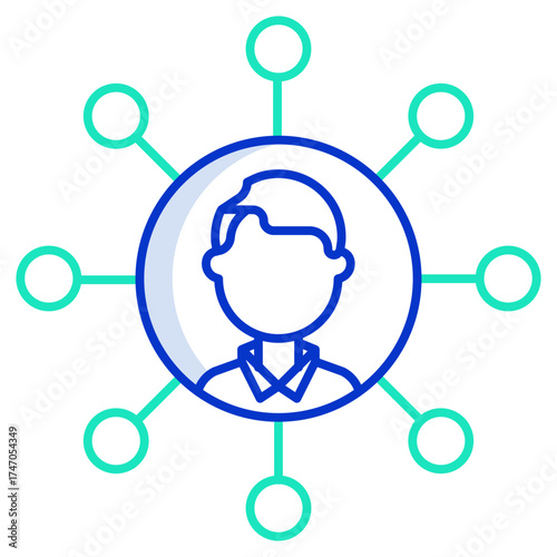 enterprise outline color icon design