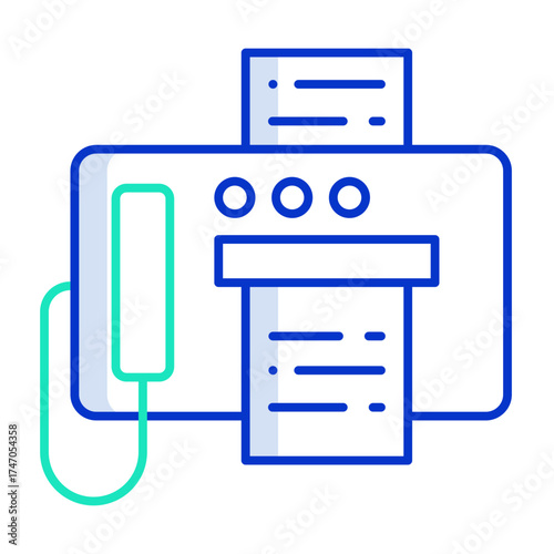 fax machine outline color icon design