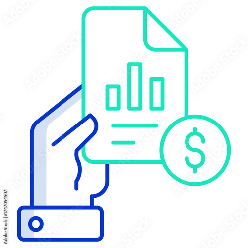 report document outline color icon design