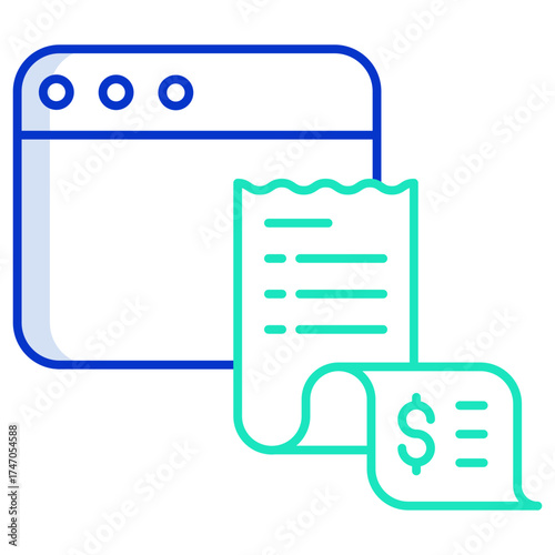 web bills outline color icon design