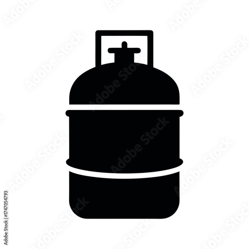 Gas Cylinder Black Silhouette Vector Design