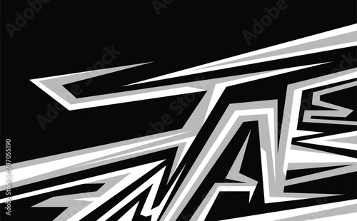 Illustration Vector graphic of Abstract Racing Stripes Background With Grey And Black Color fit for Racing Design etc.