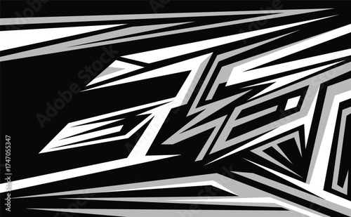 Illustration Vector graphic of Abstract Racing Stripes Background With Grey And Black Color fit for Racing Design etc.