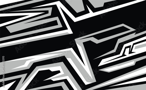 Illustration Vector graphic of Abstract Racing Stripes Background With Grey And Black Color fit for Racing Design etc.