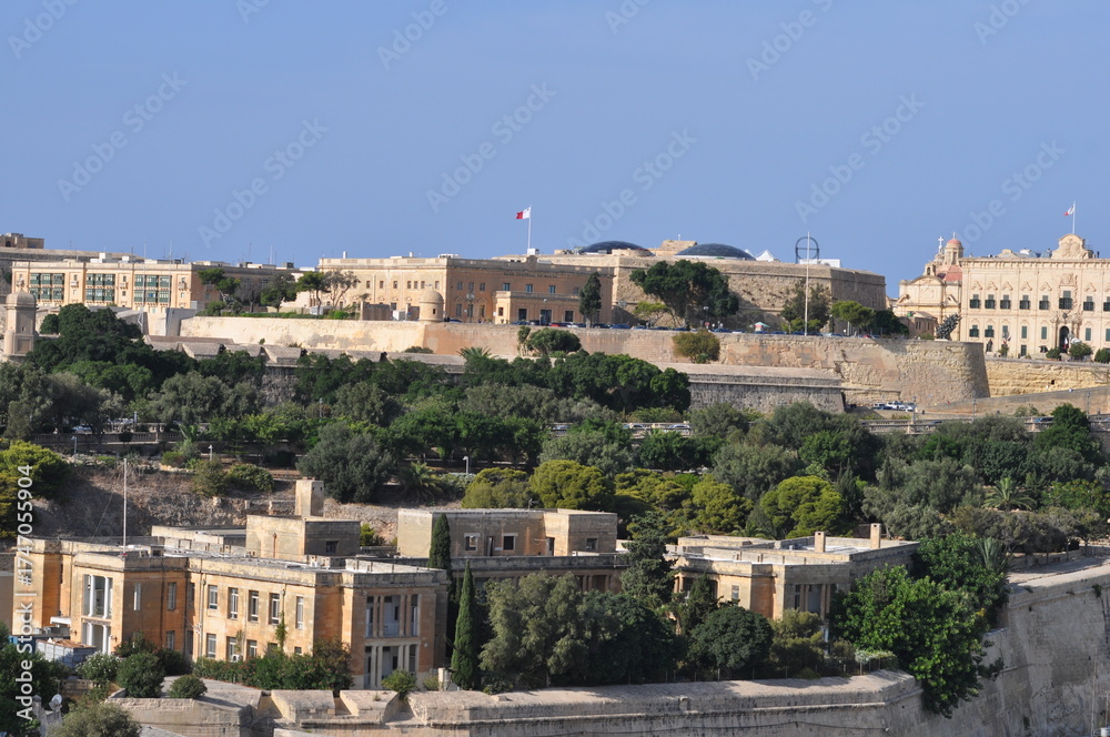Obraz premium Drone view of Valletta city - capital of Malta island