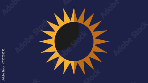 Stylized Sun Eclipse Icon solar eclipse moon
