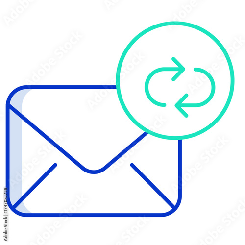 email refresh outline color icon design