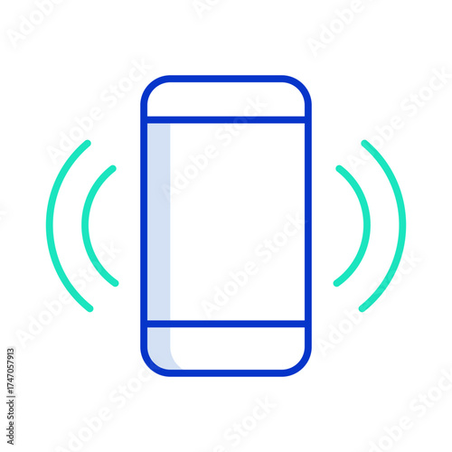 mobile ring outline color icon design