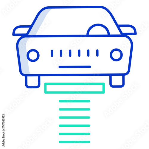 car lift outline color icon design