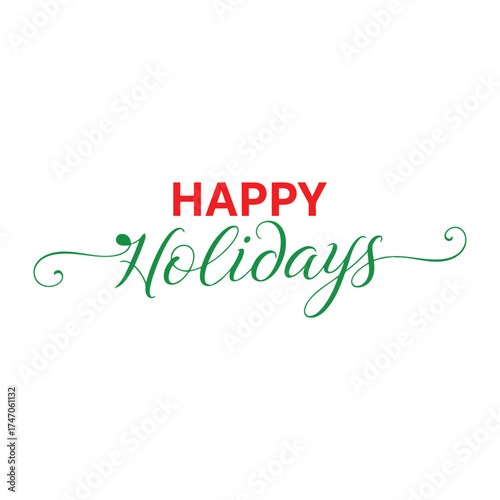 Vector art of happy holidays text