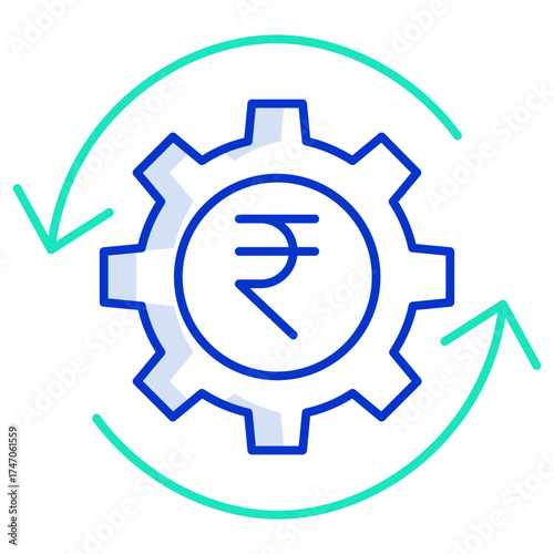 wealth management  outline color icon design