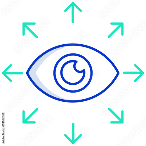 vision outline color icon design
