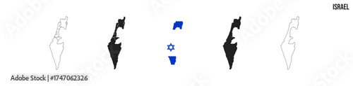 Israel map set. Map of Israel with flag.  Vector EPS 10