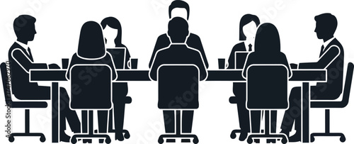 Silhouette of Business People in a Meeting conference