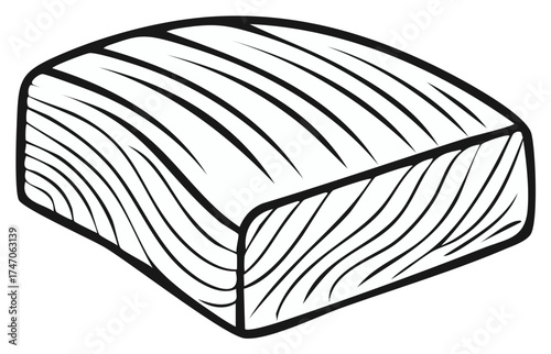 Outline illustration of a salmon fillet