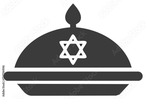 Symbolic Dish with Star of David Icon Religious Illustration Graphic