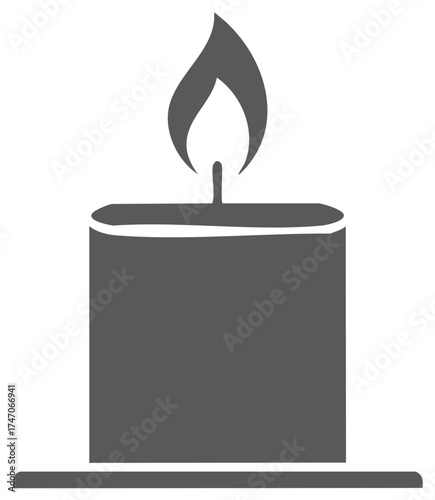 Burning candle icon symbol of light peace and remembrance