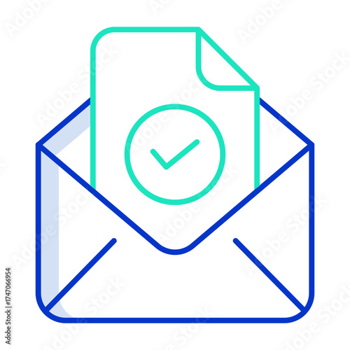 email check outline color icon design