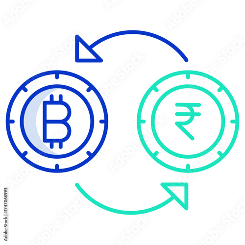 conversion yen outline color icon design