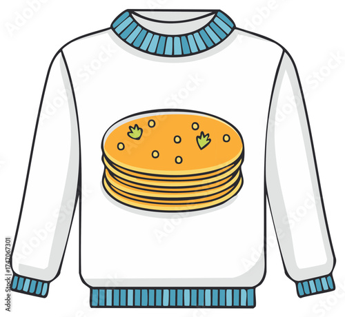Sweater Featuring Pancakes Graphics Fashion Apparel Festive Clothing Design
