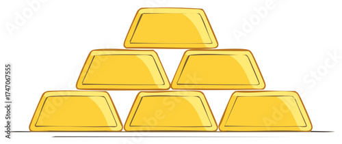 Stacked gold bars illustration representing wealth and riches