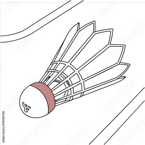 A poised badminton shuttlecock rests gently on a pristine white surface, capturing the essence of quiet anticipation before the exciting game begins against a simple, clean backdrop.