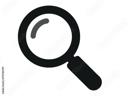 Search icon vector illustration — flat magnifying glass symbol for apps, websites, and user interface design.
